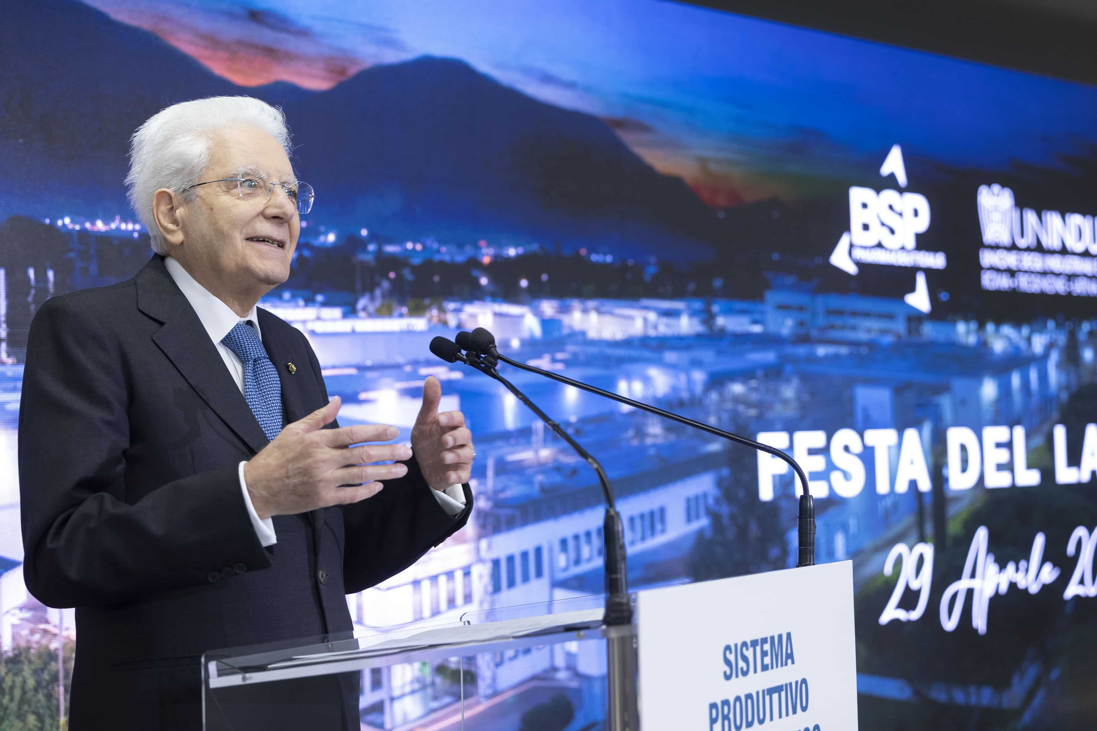Festa del Lavoro: il Presidente della Repubblica Sergio Mattarella in visita alla BSP Pharmaceuticals