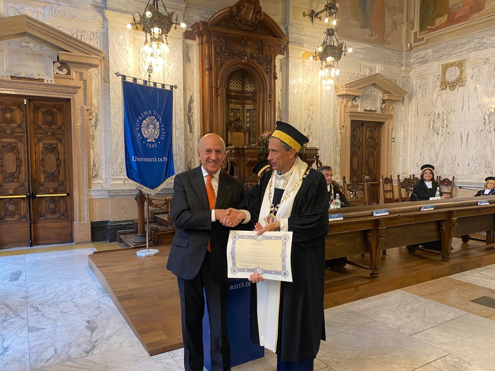 Antonio Patuelli riceve la Laurea Honoris Causa a Pisa: “Serve un nuovo costituzionalismo digitale europeo”