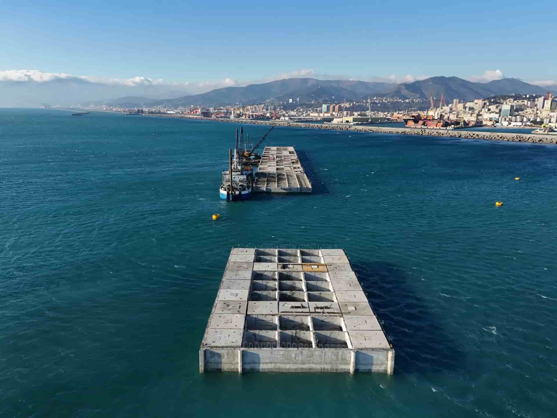Nuova Diga Foranea di Genova: completata la posa del sesto cassone